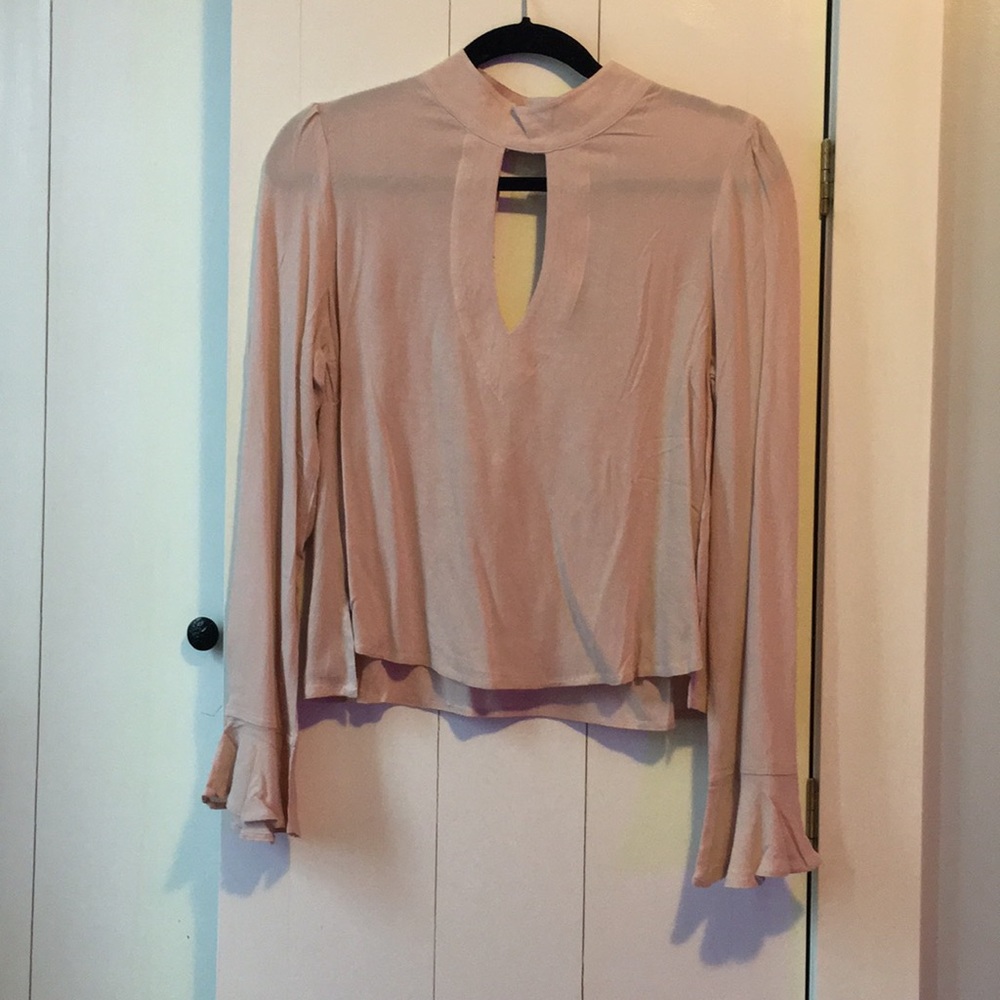 Blush long sleeve crop